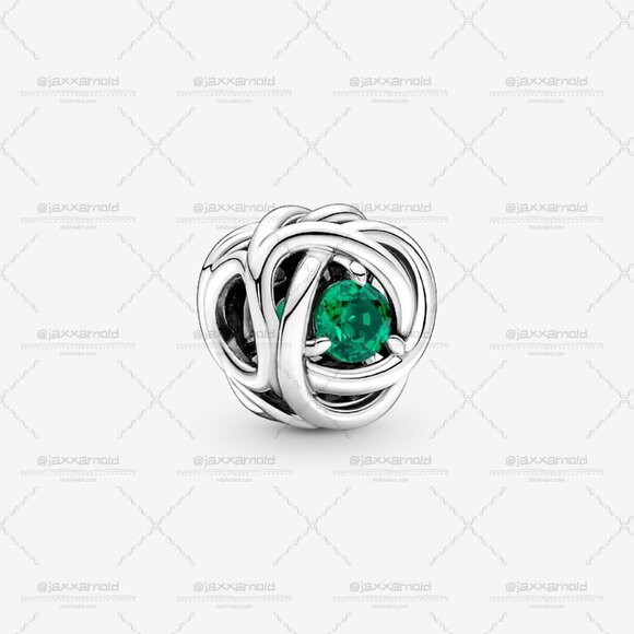 Pandora May Green Eternity Circle Charm - Picture 1 of 5